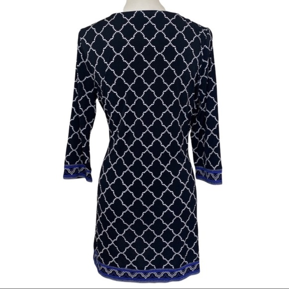 WHITE HOUSE BLACK MARKET Faux Wrap Tile Print Dress - Picture 9 of 16